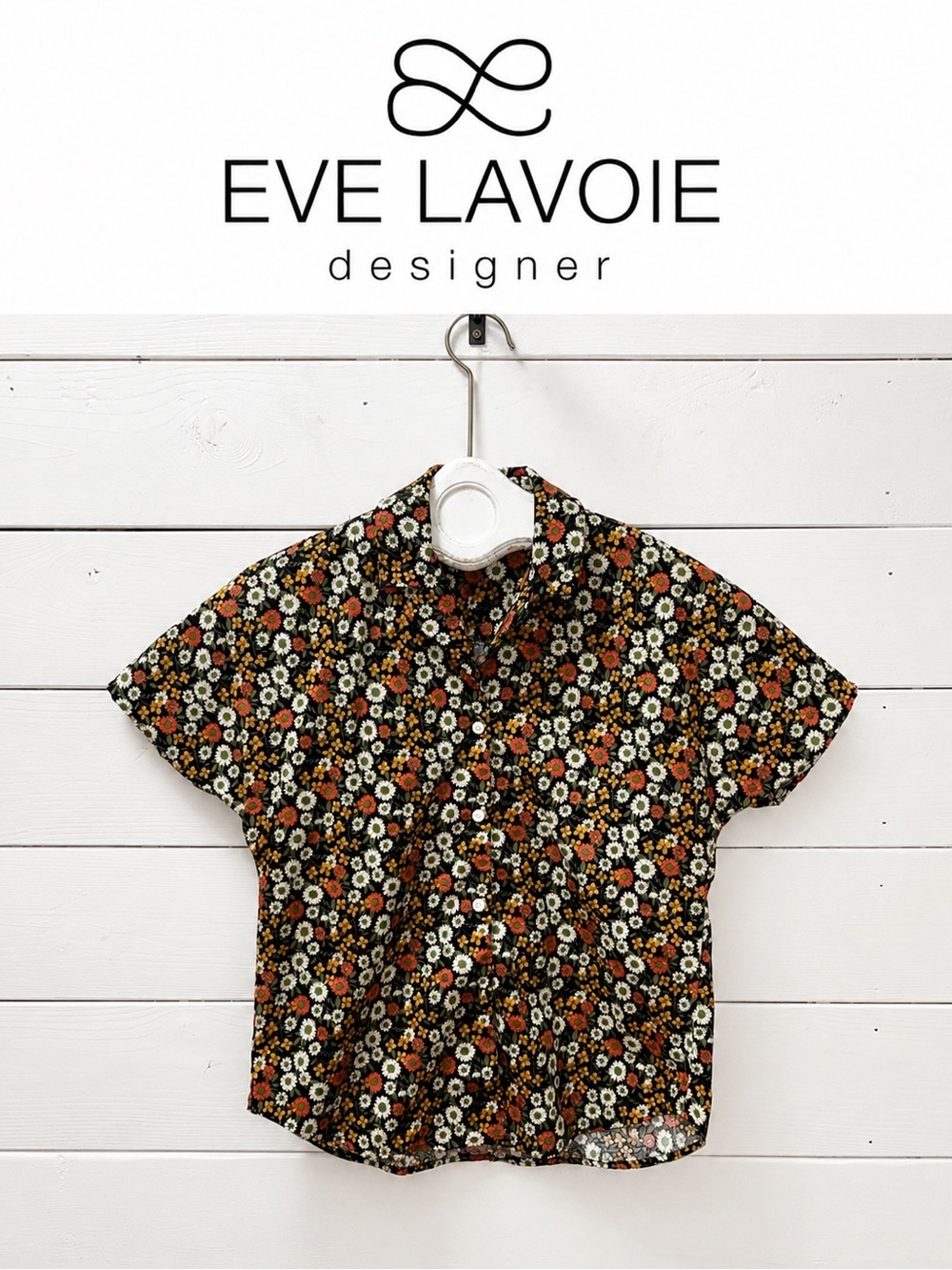 Eve Lavoie Floral Short Sleeve Blouse – Size XS